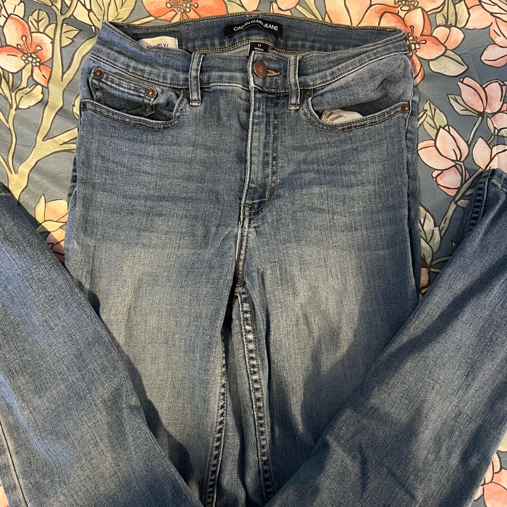 Calvin Klein Blue Skinny Jeans with Contrast Stitching